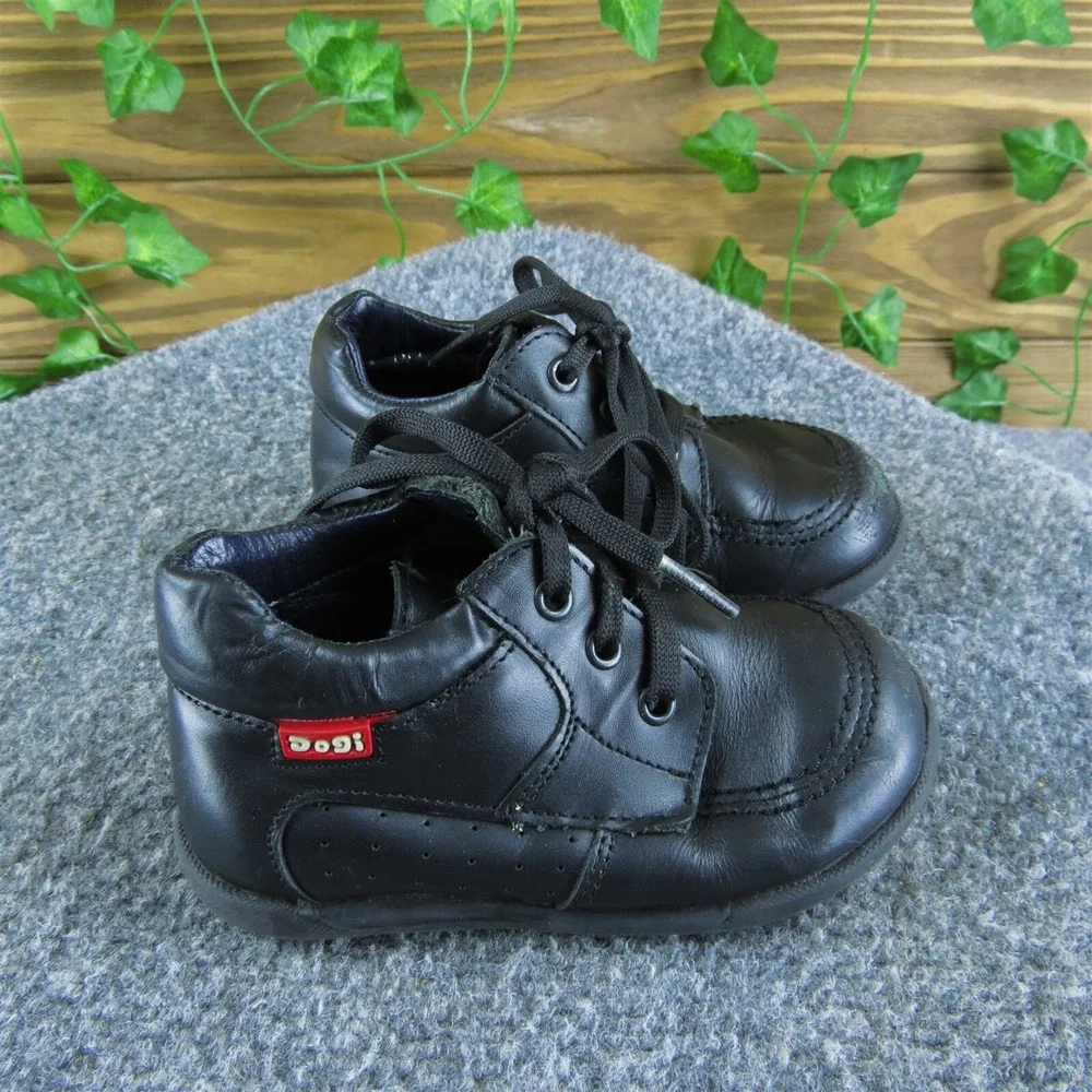 Dogi Boys Sneaker Size T 22 Medium Shoes Black Leather Lace‎ Up